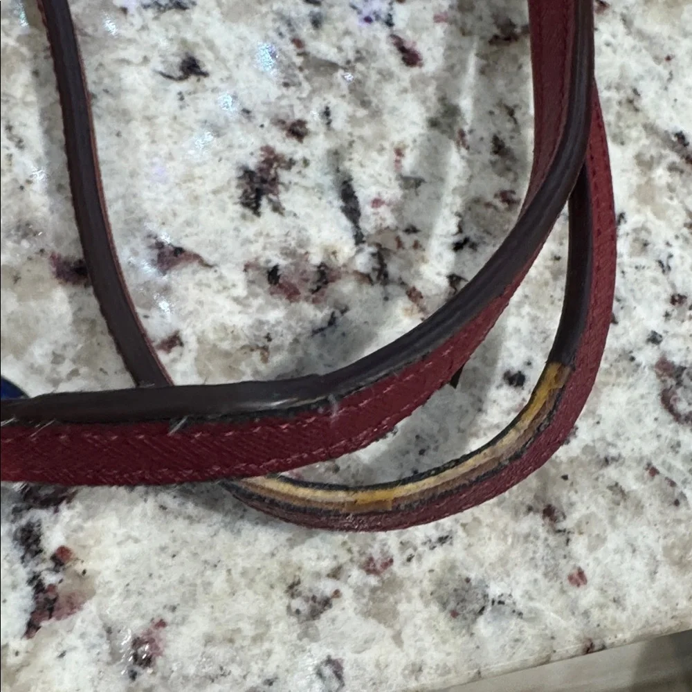henri bendel Burgundy Tote with Gold Charm
